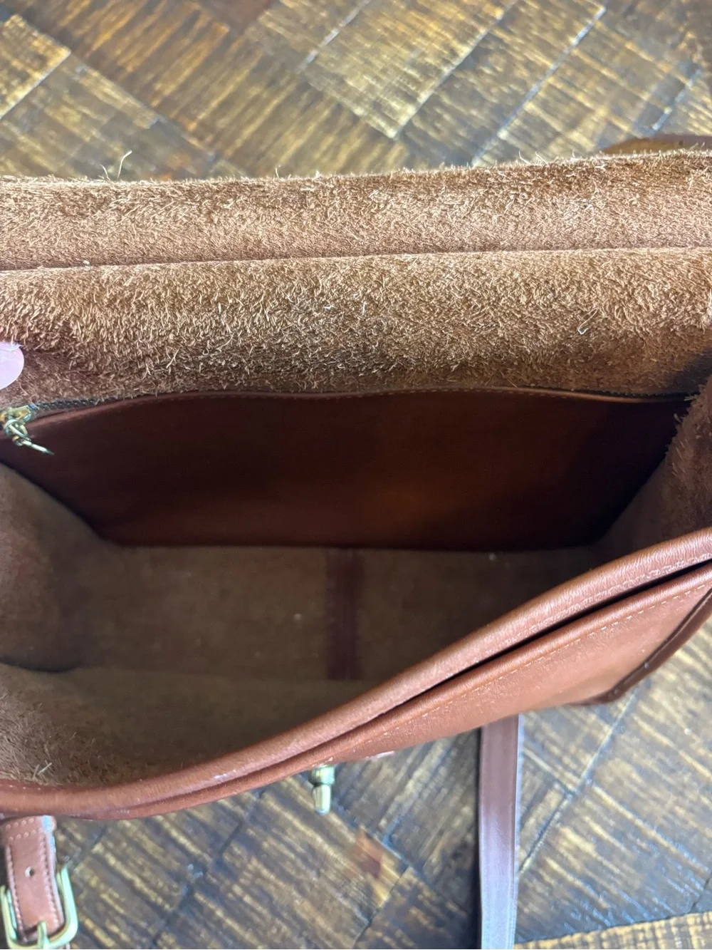 Vintage Coach Original Willis 9927 Satchel/Crossbody bag British Tan Leather - Picture 10 of 15